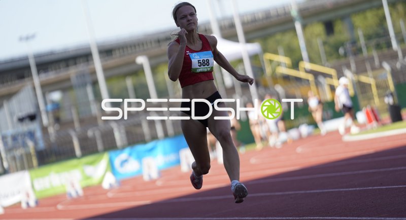 Böhme Shiva (588) im Sprint beim Leichtathletik-Meeting in Koblenz