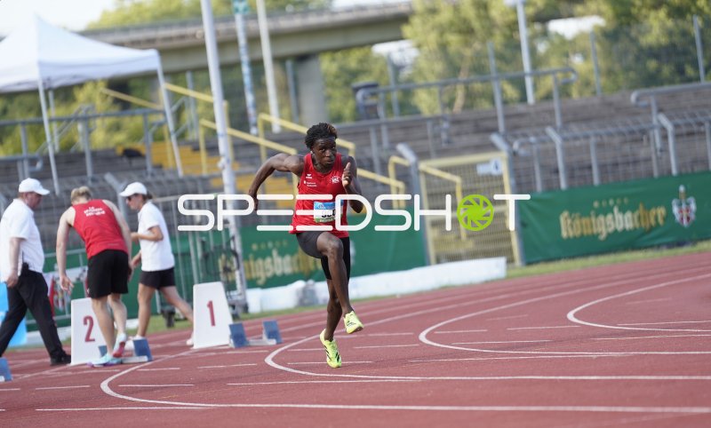 Njikam Sidwell (900) im Sprint beim Leichtathletik-Meeting in Koblenz