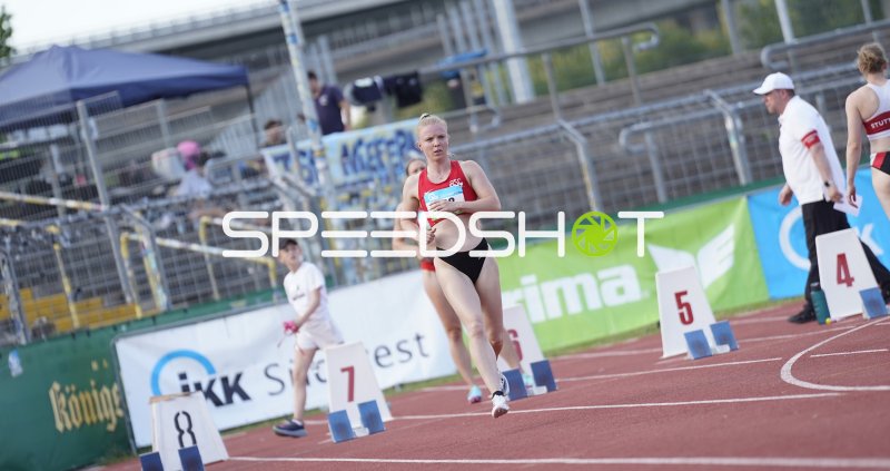 Nadine Mercier (568) beim Sprint im Stadion Oberwerth Koblenz