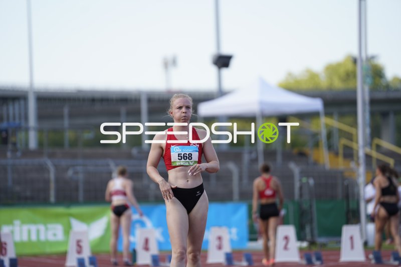 Nadine Mercier (568) beim Sprint im Stadion Oberwerth Koblenz