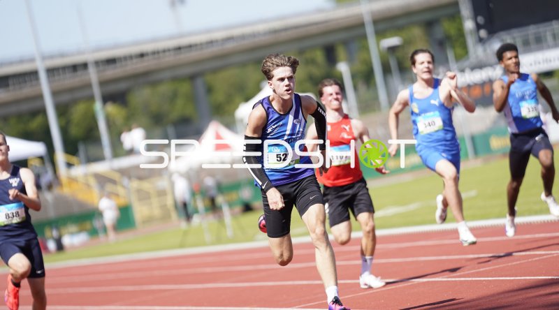 Fliedner Adrian (523) im Sprint beim Leichtathletik-Meeting in Koblenz