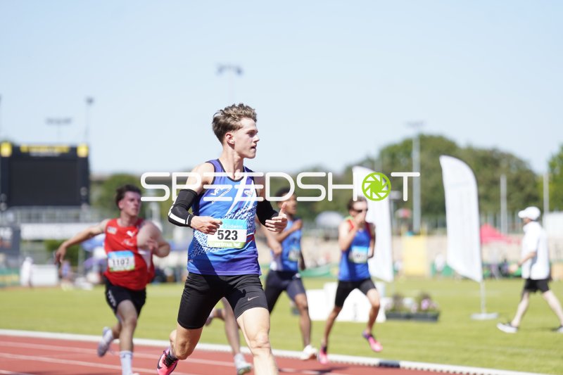 Fliedner Adrian (523) im Sprint beim Leichtathletik-Meeting in Koblenz