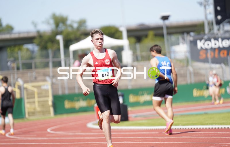 Hesse Levin (612) beim Lauf im Stadion Oberwerth Koblenz