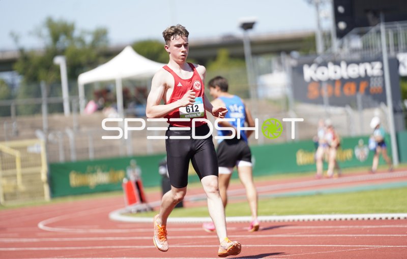 Hesse Levin (612) beim Laufwettbewerb im Stadion Oberwerth Koblenz