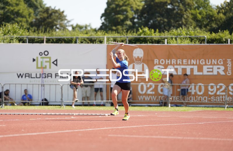 Telser Lorena (313) beim Speerwurf im Stadion Oberwerth Koblenz