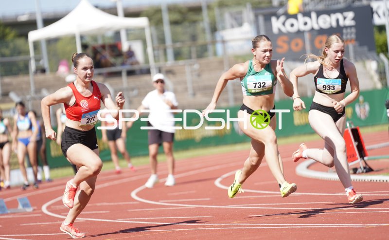 Wörner Laura (271), Sachs Jette (933) und weitere Athletinnen im Sprint in Koblenz