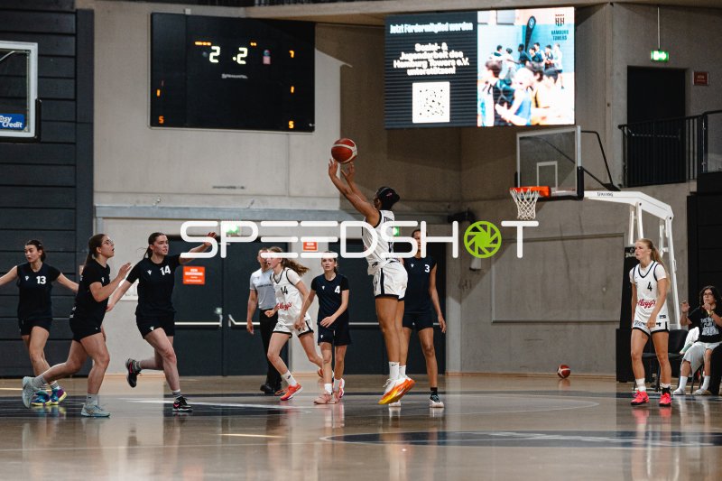 Korbwurf in der Inselpark Arena beim Damen-Basketball