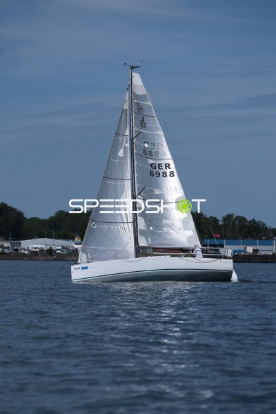 J/88 Segelboot GER 6988 "Pippa" auf dem Wasser in Eckernförde