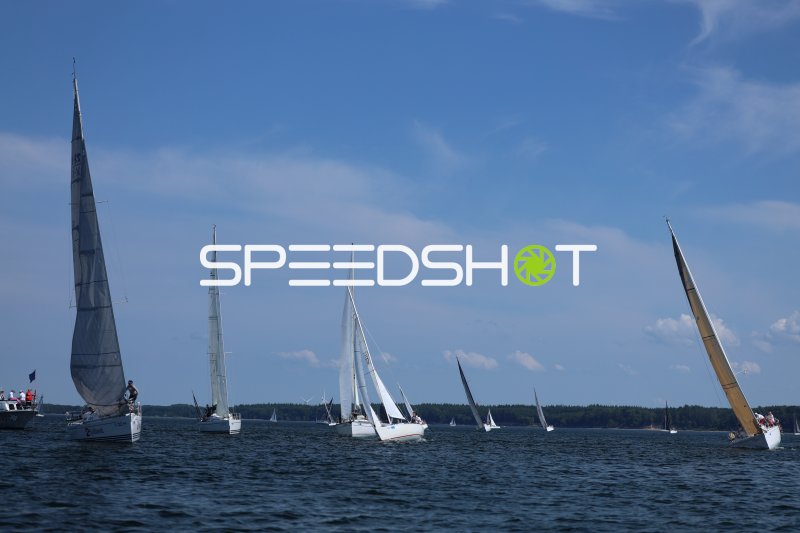 Segelregatta auf der Eckernförder Bucht mit mehreren Yachten