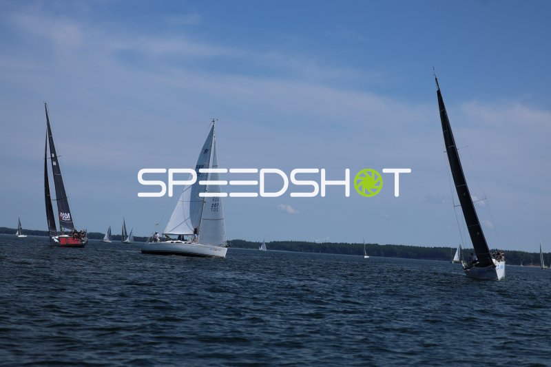 Segelregatta auf der Eckernförder Bucht mit mehreren Yachten