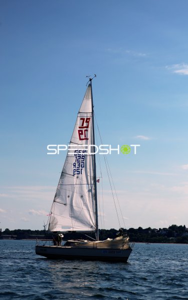 Segelboot GER 129 im Hafen Eckernförde