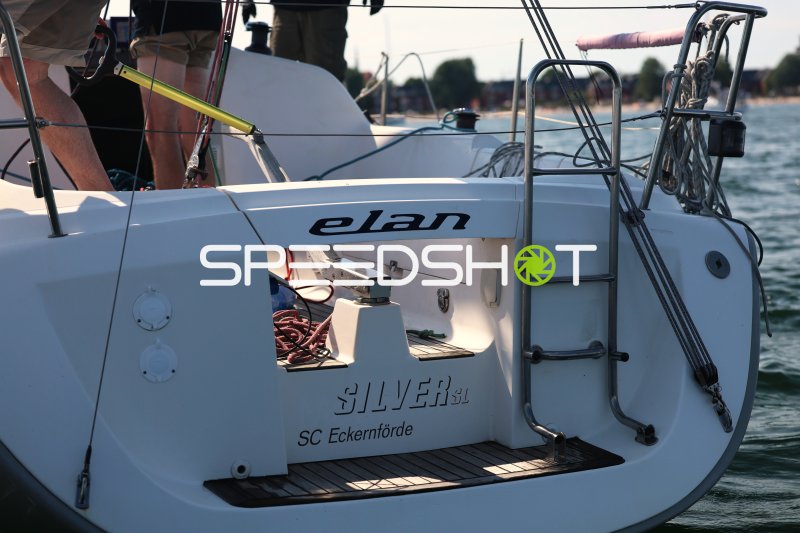 Segelboot Elan Silver SL des SC Eckernförde im Hafen