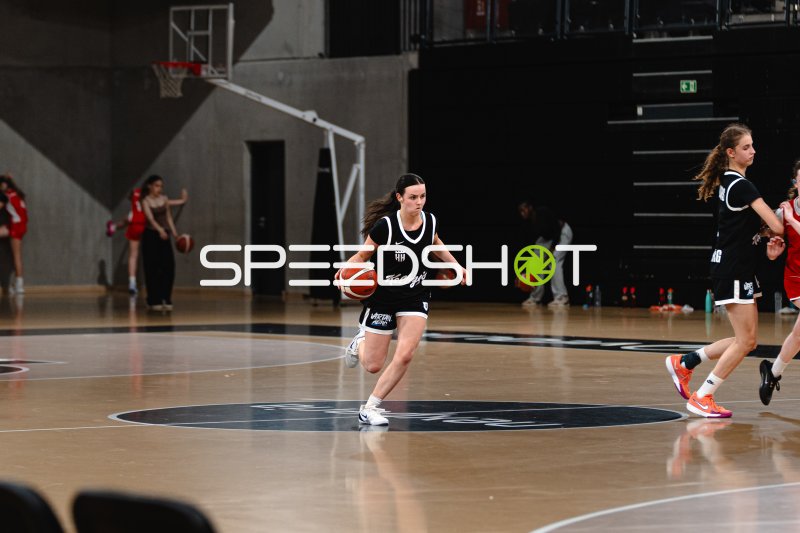 Hamburg Towers Spielerin mit Ball beim Dribbling in der Inselpark Arena