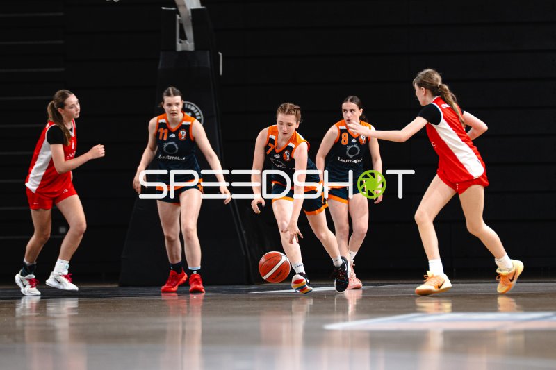 L. Ickert (#8; Oldenburger Turnerbund) beim Dribbling in der Inselpark Arena