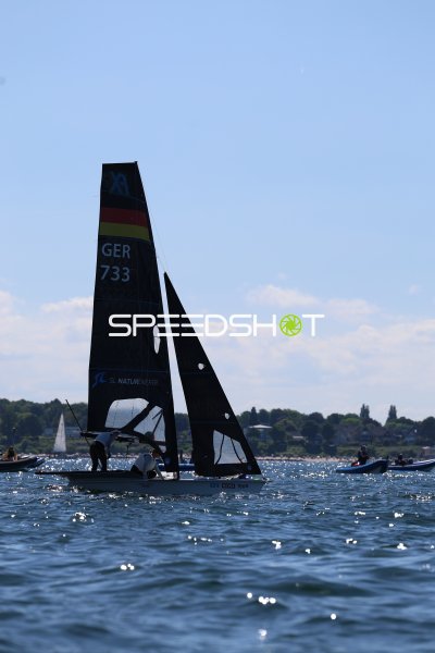 Deutsches Segelboot GER 733 auf der Kieler Förde