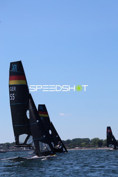 Deutsches 18ft-Skiff GER 55 beim Regattakurs in Kiel