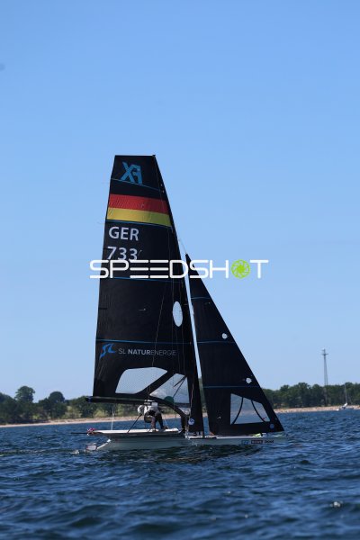 Deutsches Segelboot GER 733 auf der Kieler Förde