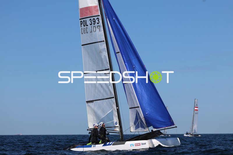 Polnisches Nacra-17-Team (POL 393) beim Regattasegeln in Kiel