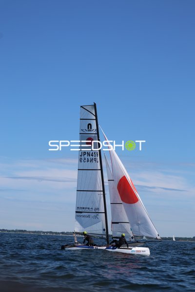 Japanisches Nacra-17-Team (JPN459) auf der Kieler Förde